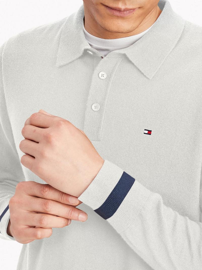 Férfi Tommy Hilfiger Regular fit Polos Fehér | HU 1078QMA